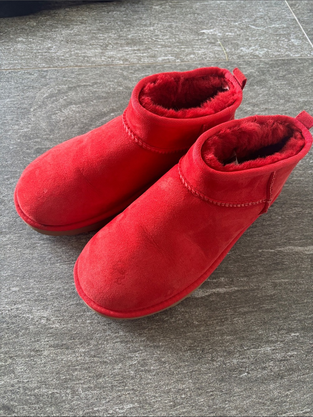 UGG Red Suede Ankle Booties SZ 9
